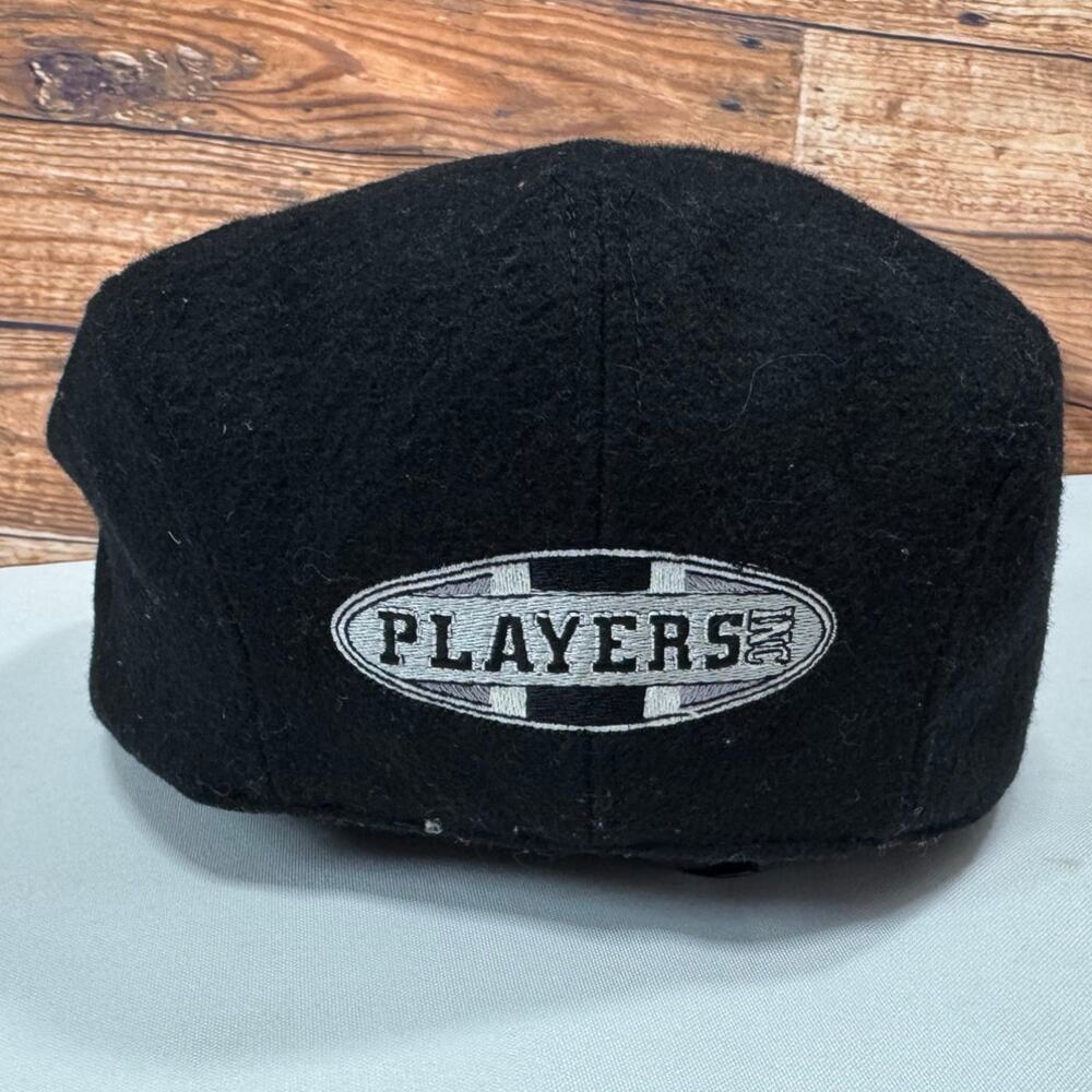 Players Ink Black Beret Hat One Size Mens NFL Football Theme Y2K